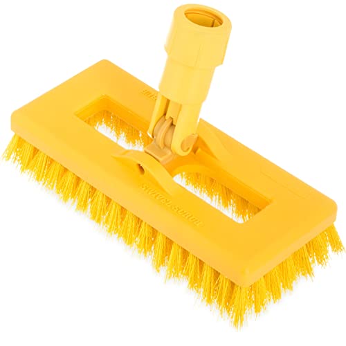 Image of SPARTA 3638831EC05 Polyester Rectangle Scrub Brush, Floor Brush, Cleaning Brush With Swivel Head For Cleaning, 8 Inches, Yellow