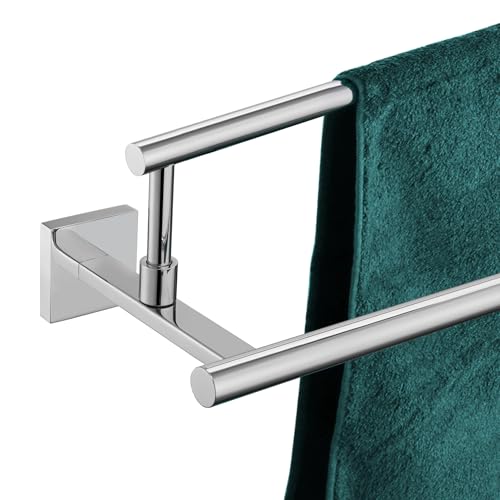 KOKOSIRI Towel Bars 20-Inch Bathroom Double Bath Towel Holder Toilet Kitchen Rack Wall Mounted Polished Chrome Stainless Steel B5009CH-L20