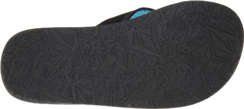 Image of Volcom Men's Recliner Sandals - Water-Friendly Flip Flops with Recliner Comfort Foam Footbed, Black Combo, 10