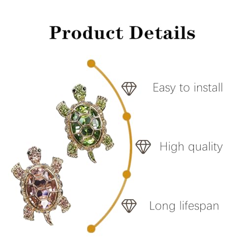 Image of 2 PCS Car Air Vent Clips Exquisite Turtle Car Air Fresheners Vents Clips Crystal Rhinestone Tortoise Car Vent Accessories for Women