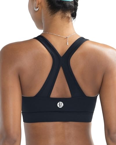 11 Best Zip Front Sports Bras for Large Breasts (Support + Style) 10 RUNNING GIRL Sports Bras for Women High Support,High Impact V Neck Molded Cup Black Sports Bra Running Workout Bra with Sewn in Pads(WX3160Black_XL)
