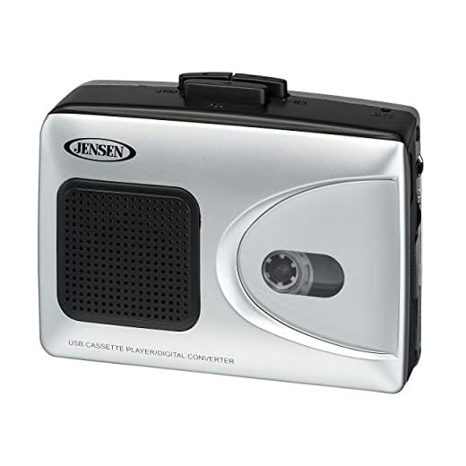 Jensen Portable Cassette Tape Player to Captures MP3 Audio Music via USB Convert PC/MAC + Built in Speaker