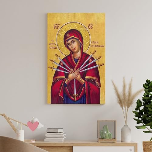 Njyxart AP1001 Our Lady Of Perpetual Help Russian Orthodox Icon Picture Canvas Art Hd Print Wall Art Orthodox Painting Poster Style 12X18Inch thumb #7