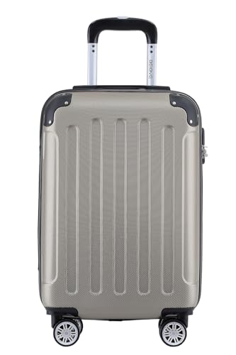 BEIBYE- Hartschalenkoffer Koffer Trolley Rollkoffer Reisekoffer Zahlenschloß 4 Zwilings-Rollen (Champagner, Small-55cm) BEIBYE- Hartschalenkoffer Koffer Trolley Rollkoffer Reisekoffer Zahlenschloß 4 Zwilings-Rollen (Champagner, Small-55cm)