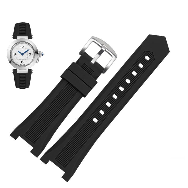 Cinturino in silicone con tacche per orologio da polso GC PASHA nero e bianco