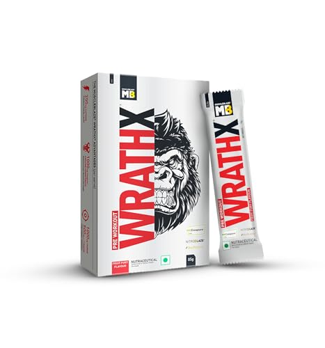 Image of MuscleBlaze Pre Workout WrathX Powder, Fruit Fury, 85g | 5 Servings | With Creapure, NitroBlaze & BioPerine