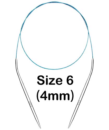 Image of Size 6 Circular Knitting Needles 40 Inch Metal Large Round Needles for Magic Loop Blankets Sweaters Scarves Stainless Steel 100 cm 4 mm, for Beginners & Knitters