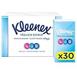 Kleenex Täglich Sicher Taschentücher, 4-lagig, Für den täglichen Gebrauch, 30 Packungen à 9 Tücher