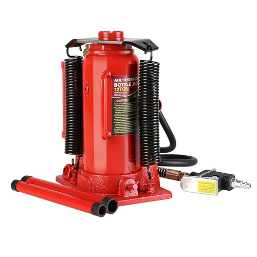 Dithoko Pneumatic Air Hydraulic Bottle Jack, 12 Ton Low Profile Air Bottle Bottle Jack with Handle, Portable Hydraulic Floor Jack for Car, Auto Repair, Industrial Engineering
