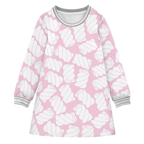 Twist Marshmall Girls Dresses Long Sleeve Sweatshirt Dress for Girls Winter Toddler Casual A Line Dresses Size 2-8T