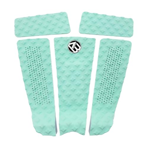 AQUBONA 5 Piece EVA Surfboard Deck Traction Pad Stomp Skimboard Funboard Fish Board (Green(5pcs))