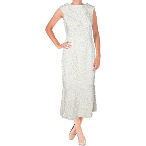 Amazon.com: JS Collection Women's Midi Length Ribbon Embroidered Dress Dress,  Ivory, 4 : Clothing, Shoes & Jewelry