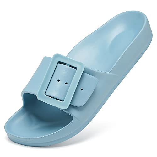 Image of L LOUBIT Cloud Slides for Women with Arch Support Pillow Soft Recovery Sandals Lightweight Summer Beach Slippers Non-Slip Shower Shoes