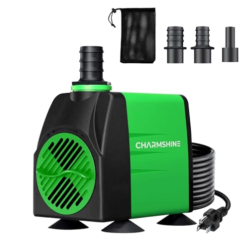 Submersible Water Pump [2026 Upgraded] Fountain Hydroponics Pump 20W 396 GPH with 3 Nozzles & Free Filter Screen, Reinforced Motor, 8.2ft Power Cord Water Pump for Aquariums, Pond,Fish Tank