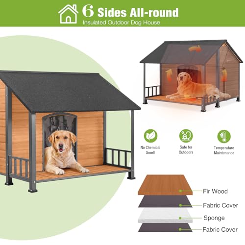 GUTINNEEN-Extra-Large-Dog-House-Outdoor-Insulated-Dog-House-Weatherproof-Dog-Kennel-with-Chew-Proof-Full-Metal-Frame-All-Round-Thermal-Liner-for-Large-Breed-Winter-Ready