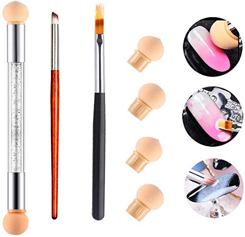 MWOOT Nailart Nagel Pinsel (8er Set), Nägeldesign Schwamm Ombre Pinsel, French Nagelkunst Bürsten für Gel Nagel… – Bild 3