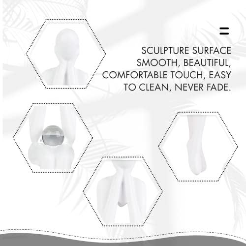 Innolites 3Pcs White Decor Statue Home Decor For Living Room - Modern Bookshelf Decor Thinker Statue - Shelf Decor Accents Resin Figurines For Home Office Table Desk Decor #TOP5