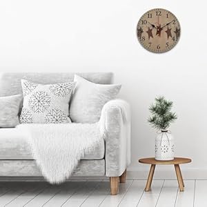   Brown-Vintage-Rusty-Stars-Primitive-Country-Silent-Wall-Clock-Vintage-Rustic-Decoration-Round-Wall-Clock-for-Bedroom-Bathroom-Living-Room-Home-Office98in
