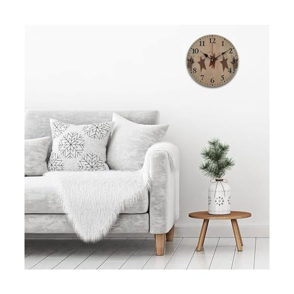   Brown-Vintage-Rusty-Stars-Primitive-Country-Silent-Wall-Clock-Vintage-Rustic-Decoration-Round-Wall-Clock-for-Bedroom-Bathroom-Living-Room-Home-Office98in