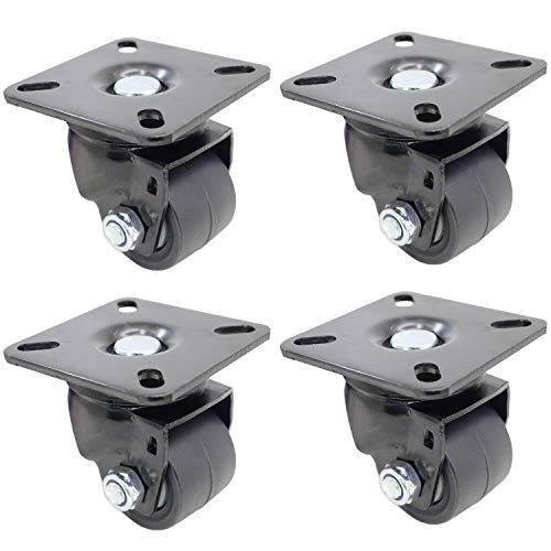 Dr.Luck 2 Inch Black Top Plate Swivel with 38mm Width Hi-Temp Nylon Wheel