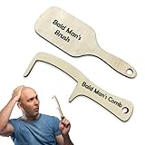 Quesuc 2 Stück Glatzenkamm Set Lustiger Kamm Und Bürste Für Kahlköpfige Männer Aus Holz Lustiges Geschenk Für Glatzköpfige Männer