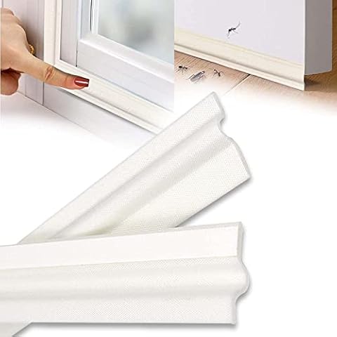 234Inch/6M Window Draft Excluder Self-Adhesive Door Insulation Seal Strip,Window Draught Excluder Foam Tape for Soundproof,Door Draft Stopper Blocker,Weather Stripping for Door Frame(White) Cover