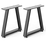 YheenLf Coffee Table Legs Metal Set of 2, Heavy Duty Industrial DIY Furniture, Black Breakfast Bar Stand Bench Dining Desk Feet, Sturdy Stable, T-Type, 30×41.5cm