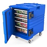 ROVSUN 82 QT Hot Box Food Warmer, Insulated Food Pan Carrier for 5 Full-Size Pan w/Lockable Wheels Double Buckles and Handles, Stackable Hot Boxes for Catering Restaurant Canteen Family Party