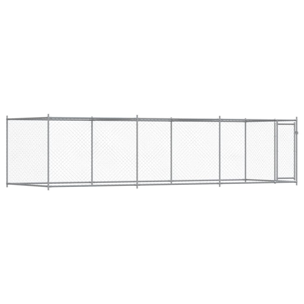 Käfig für Hunde, grau, 6 x 2 x 1,5 m, verzinkter Stahl