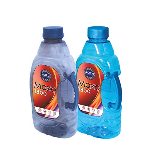Wonder Plastic Prime Maxo 1800 Fridge Bottle Set, Blue & Grey Color, Set Of 2 Bottles, 1800 Ml, Made In India, Standard (Maxo_1800_2_Bg_Prime)