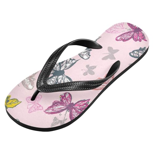 Burbuja Colorful Butterflies Flip Flops for Women Men, Soft Thong Sandals Rubber Slippers for Pool Beach Essentials2