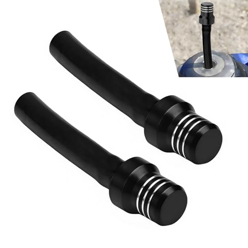 Zigeiya 2 PCS Car Fuel Tank Cap Breather Hoses, CNC Alloy Anti-leakage Vent Hose, Flexible Fuel Can Valve Tube, Universal Retrofit Accessory for 50cc 110cc 70cc 125cc ATV Dirt Bike Motorcycle (Black)