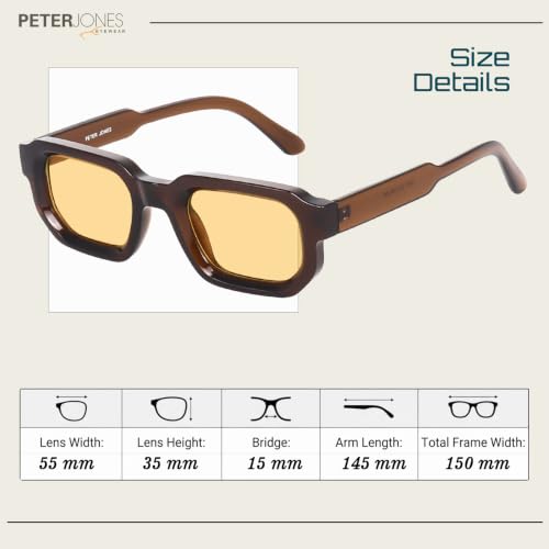 Image of Peter Jones Unisex Broad Frame Square UV /UB Protected Sunglasses (3887)