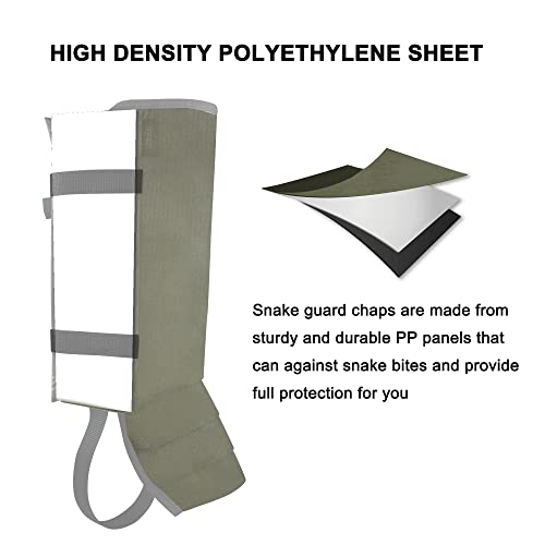 Mdstop Snake Gaiters Leg Guards, Waterproof Snake Guards For Hunting, Hiking And Farm Working, Adjustable Snake Bite Protection For Lower Legs, Snake Gaiter Leggings For Men & Women (Army Green) #TOP4