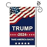 Trump 2024 Flag Take America Back, Double Sided Garden Flags, Support Donald Trump Yard Signs 2024, Clear Pattern Reinforcement Fade Resistant for Lawn Outdoor Decorations