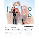 Sensyne 60" Phone Tripod - Selfie Stick, Lightweight All in One Phone Tripod Integrated with Wireless Remote Compatible with All Cell Phones for Selfie/Video Recording/Photo/Live Stream/Vlog（Black） - Image 3