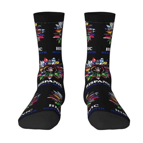 Hispanic Heritage Month Socks For Men Women Outdoor Sports Running Hiking Wicking Crew Socks2