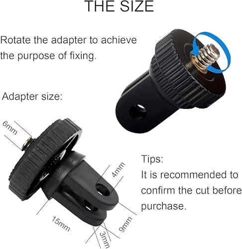TEKCAM Adaptateur de TréPied Support de CaméRa Adaptateur pour Gopro Insta360 Akaso,Kit d'installation d'accessoires de CaméRa d'action – vue 2