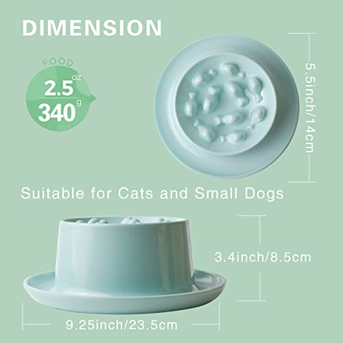 Slow Feeder Cat Bowls,Raised Cat Bowl Fun Pet Feeder Bowl Stopper,Interactive Bloat Stop Cat Feeder,Durable And Prevents Obesity Improves Digestion Pet Bowl #TOP3