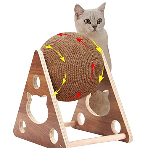 Brinquedo arranhador de gato, corda de sisal natural, arranhador de bola de gato com bola, arranhado