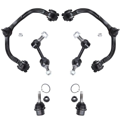 Image of Detroit Axle - 6pc Front End Control Arms Kit for Ford Expedition Lincoln Navigator 2005 2006, 2 Upper Control Arms 2 Lower Ball Joint 2 Sway Bar End Links Replacement