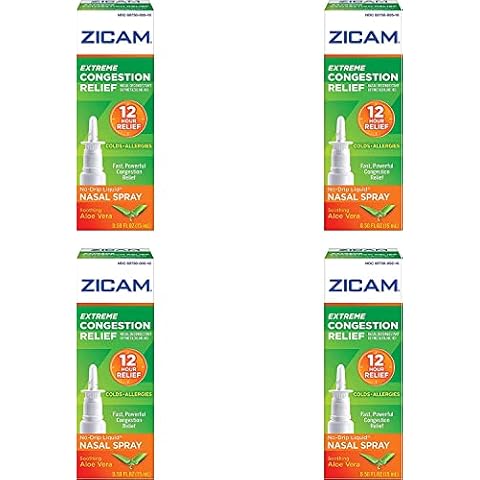 Zicam Extreme Congestion Relief Liquid Nasal Spray 0.50 Ounces Each (Value Pack of 4) Cover