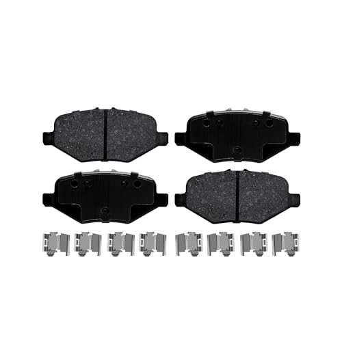 Image of Detroit Axle - Rear Brake Kit for Ford Taurus Explorer Flex | Police Interceptor Sedan Utility Special Service Police Sedan Lincoln MKS MKT, Drilled Brake Rotors Ceramic Brake Pads w /