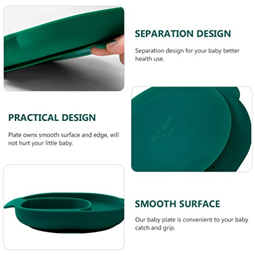 STOBOK Placa de Silicone Dividida para Bebês Com Ventosa Portátil Bpa Grátis Placa de Alimentação In