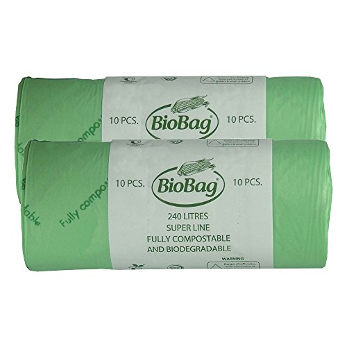 240 Litre x 20 BioBag Compostable Biodegradable Kitchen Food/Garden Waste Wheelie Bin Liner Bags/Sacks (240L) - Certified EN13432