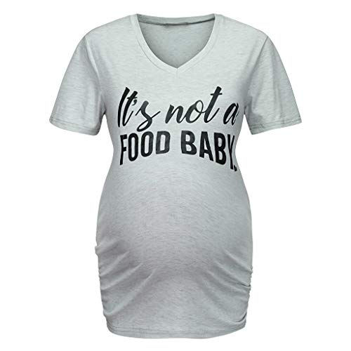 Preisvergleich Produktbild Lurcardo Stillshirt, Kurzarm Damen Frauen Umstands Tshirt, Brief Drucken V-Ausschnitt Damen Umstandstop Umstandsmode Stilltop Schwangerschaft Stilloberteil Mode Shirt Tanktops Casual Damen Oberteile