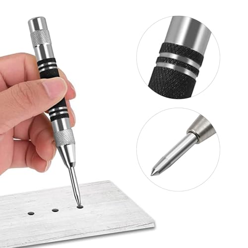  HAPPOW 3 Stück Automatik Körner, Federkörner, Körner Metall werkzeug, Center Hole Punch mit 4 Ersatzspitzen, für Metall, Holz, Glas und Dünne Stahlbleche ﻿