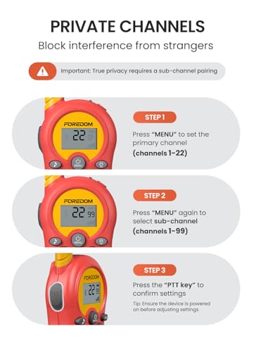 Image of FOREDOM Rechargeable Walkie Talkies for Kids Walkie Talkies Long Range for Boy & Girl Age 3 to 12 Year Old Birthday Toys - 2 Pack