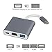 NO.0 Type C to HDMI USB C USB 3.1 Hub USB-C to USB 3.0/ HDMI/ Type C Female Charger Adapter, for New Macbook/ Chromebook Pixel and other Type C devices (Gray)