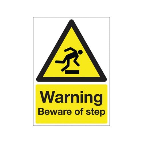 Safety Sign Warning Beware of Step Metal Tin Sign 8 x 12 inch for Industrial & Commercial